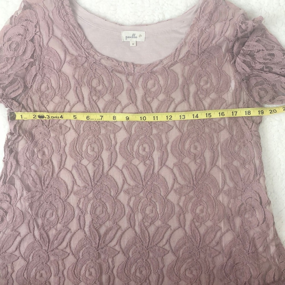 Anthropologie Puella Cottagecore Fairy Floral Lace Feminine Shift  Dress Size M - Picture 6 of 7